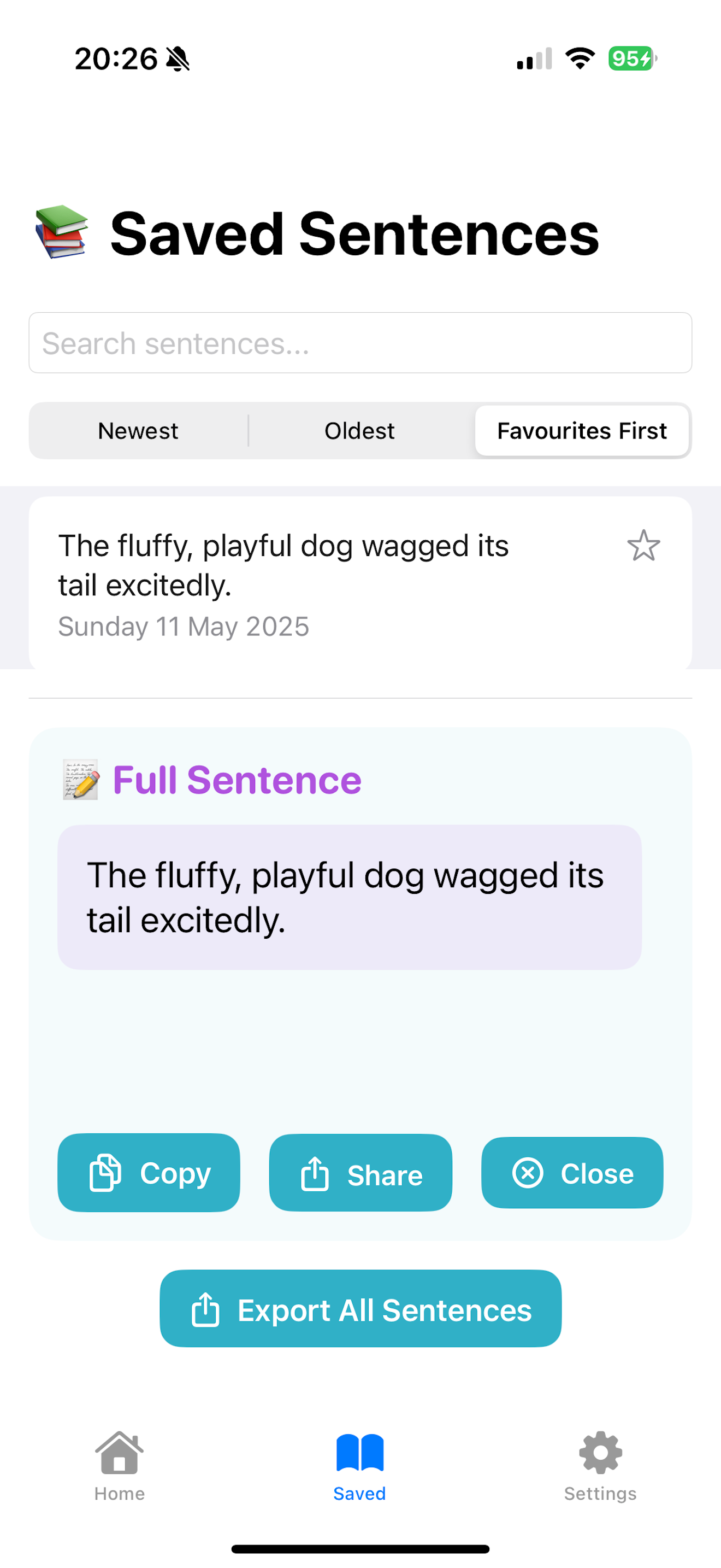 Exciting Sentences AI screenshot 4