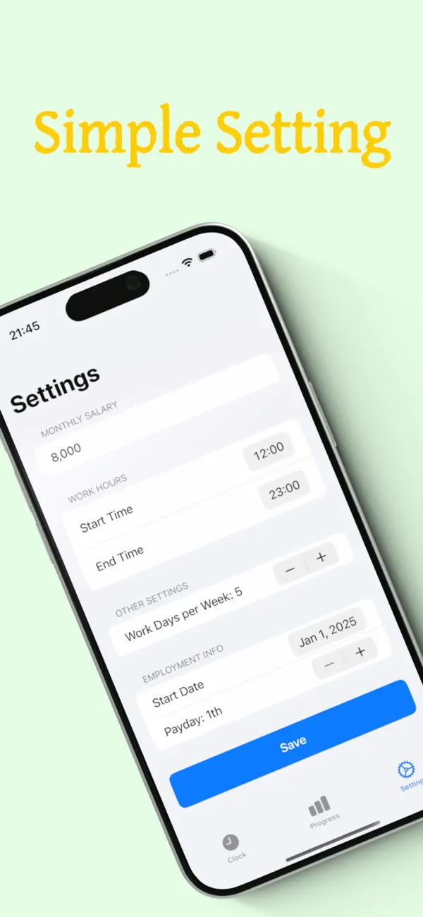 Screenshot #3 pour WageClock - 摸鱼时钟·薪资可视化工具