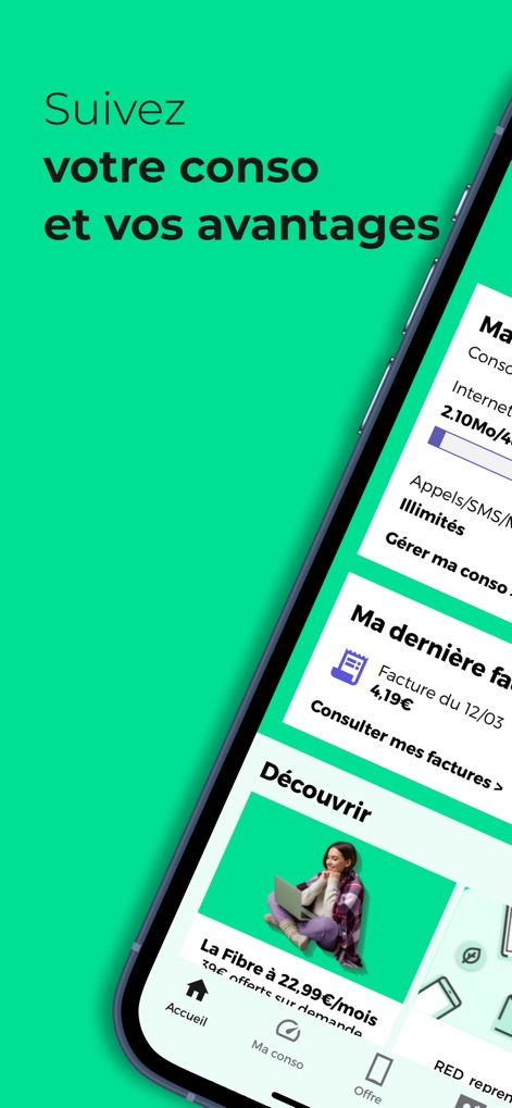 RED & Moi - Users can effortlessly monitor their current data consumption metrics and access an overview of their latest bill.