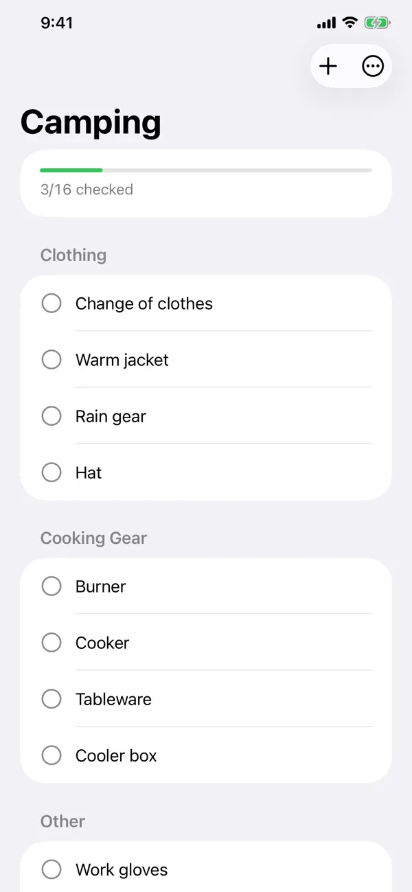 Screenshot #2 pour Packing Checklist MNB