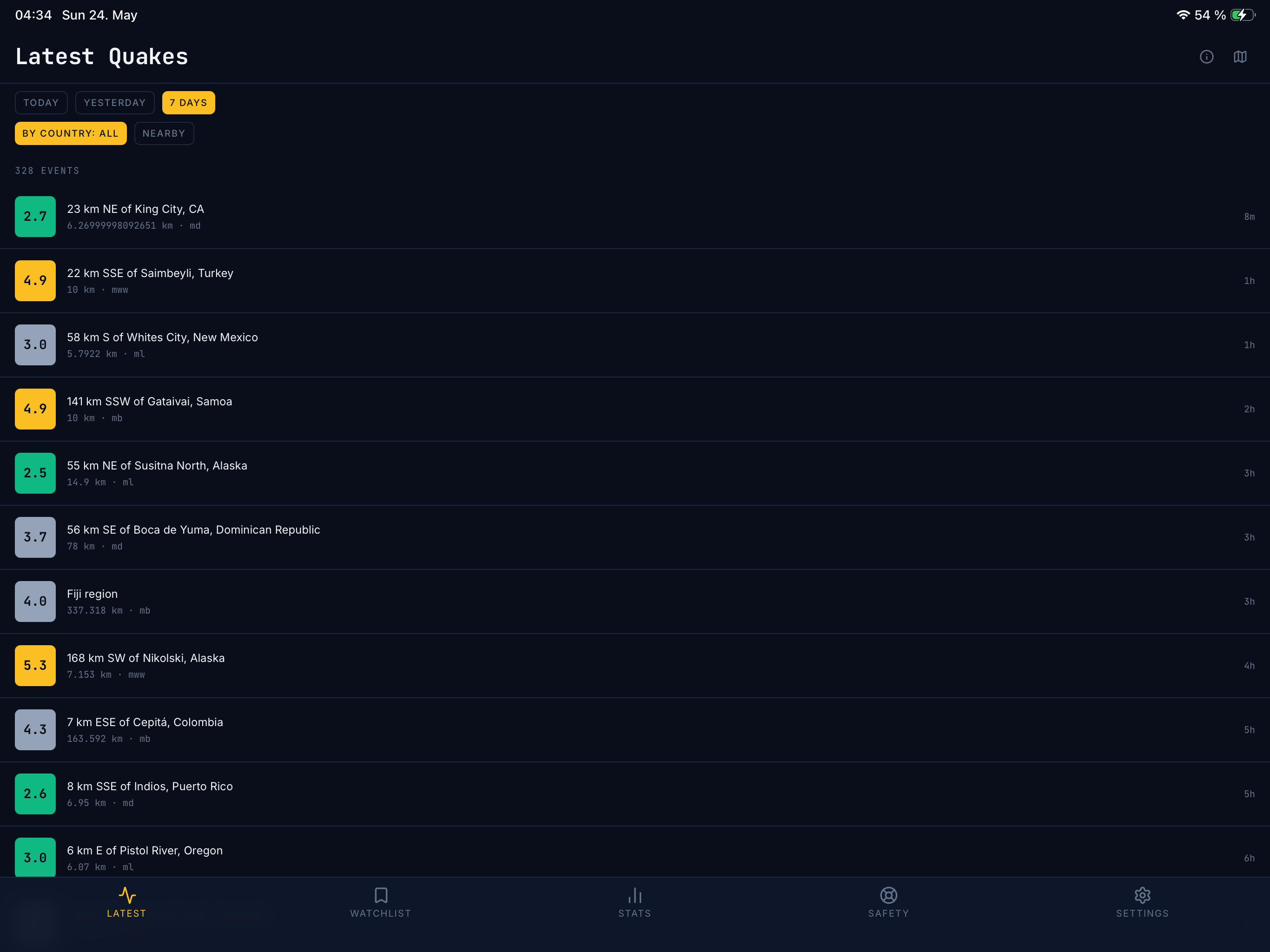 Latest Quakes screenshot 9
