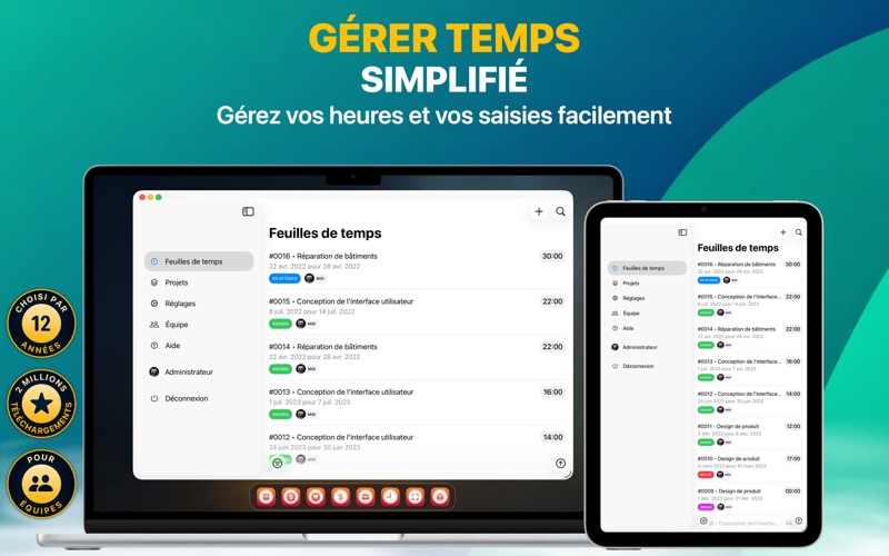 Screenshot #1 pour Feuilles de Temps Pro