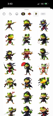 Ninja Frog Stickers screenshot