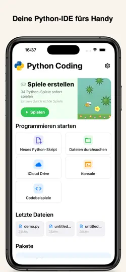 Screenshot von Python Coding auf dem iPhone 5