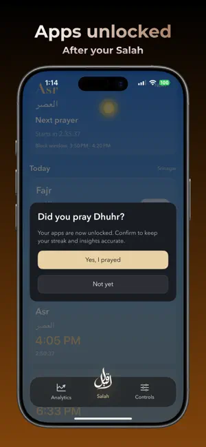 Aqbil: Salah Focus & Block screenshot 3
