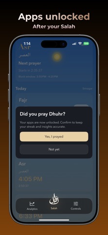 Aqbil: Salah Focus & Block iPhone screenshot