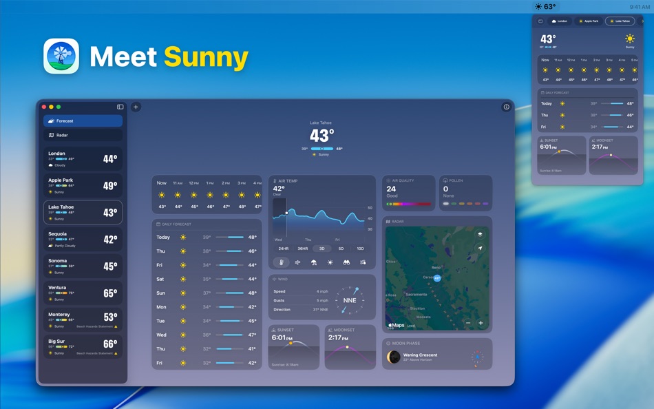 #1. Sunny: Weather Forecasts (macOS) 由: Condor Digital