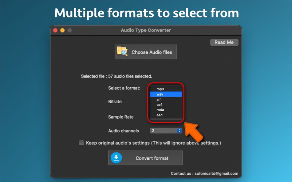 #2. Audio Type Converter (macOS) Podle: Nikhil Anshuman