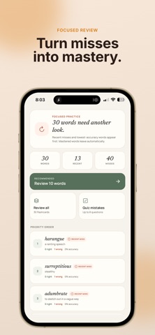 Sereno: SAT Vocabulary iPhone screenshot