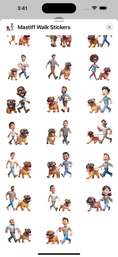 Mastiff Walk Stickers