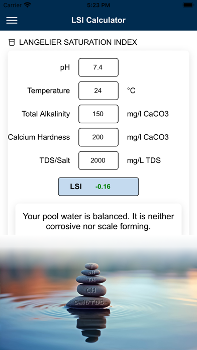 Lovibond® PoolAssistant Screenshot