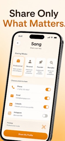 Sang: Digital Business Card iPhone screenshot
