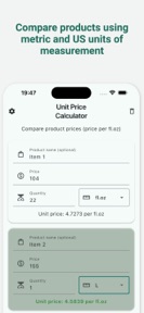 Simple Unit Price Calculator screenshot