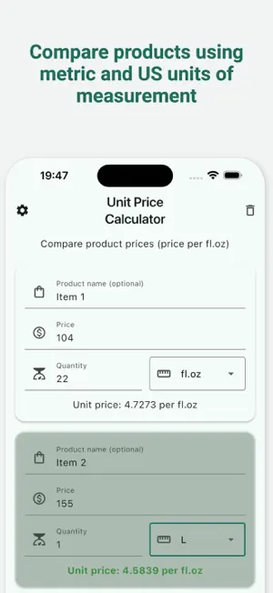 Simple Unit Price Calculator screenshot 2