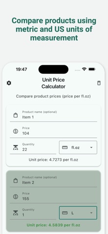 Simple Unit Price Calculator Screenshot 2 of 4