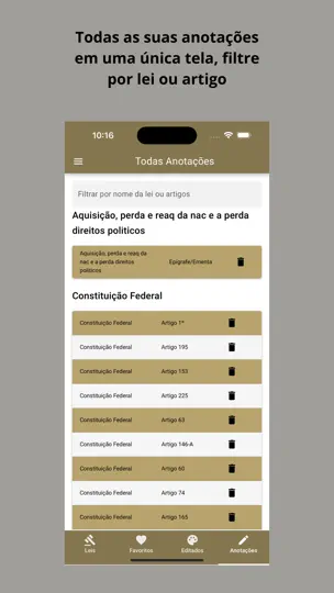 Capture d'écran de Vade Mecum Lite Direito Brasil sur iPhone 3
