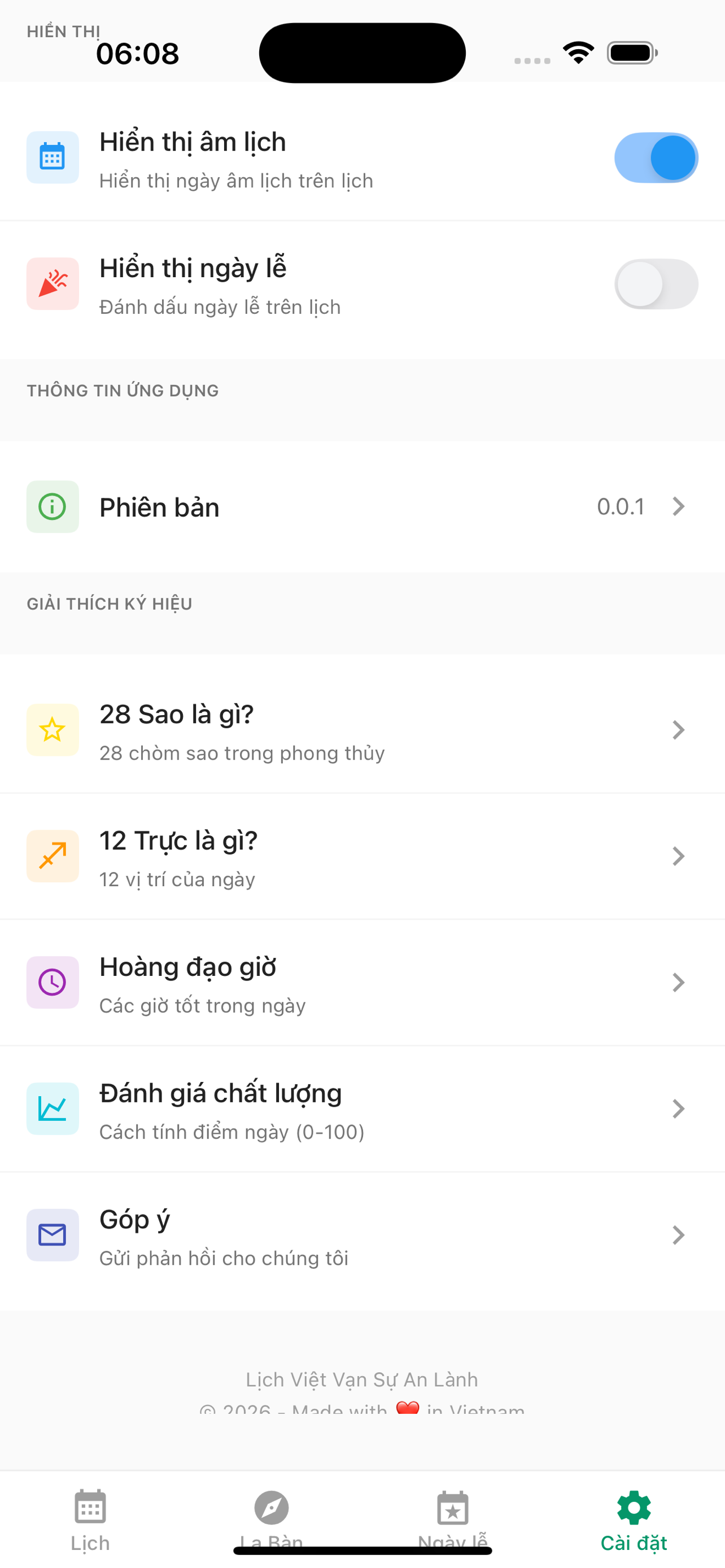 Lịch Việt Vạn Sự An Lành