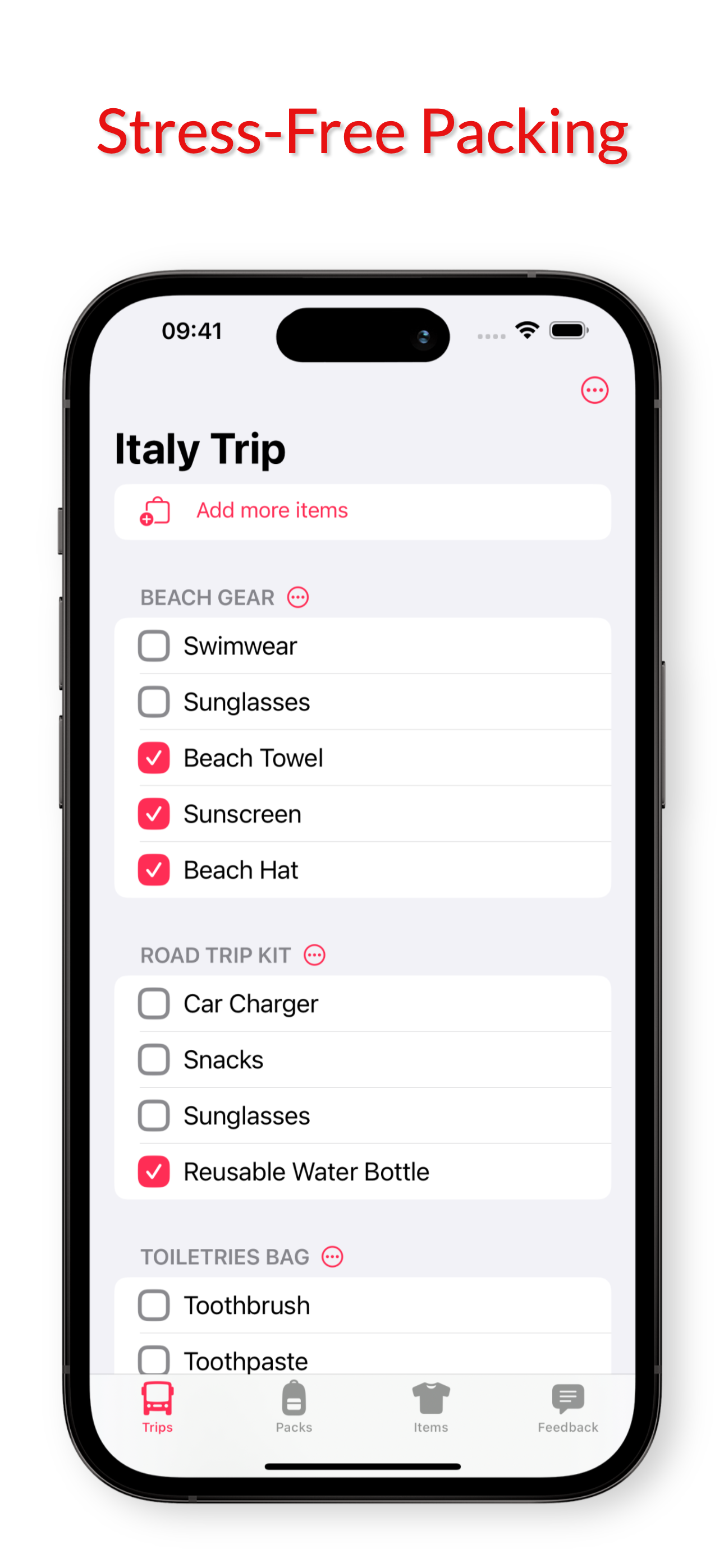 Packs - quickly pack and go