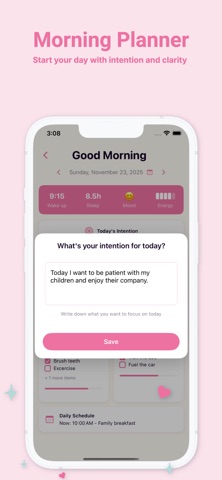 Morning Routine Evening Diary iPhone screenshot