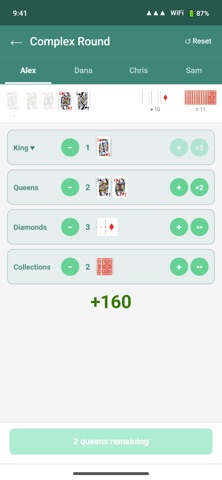 Card Scores, Easy Calculations iPhone screenshot