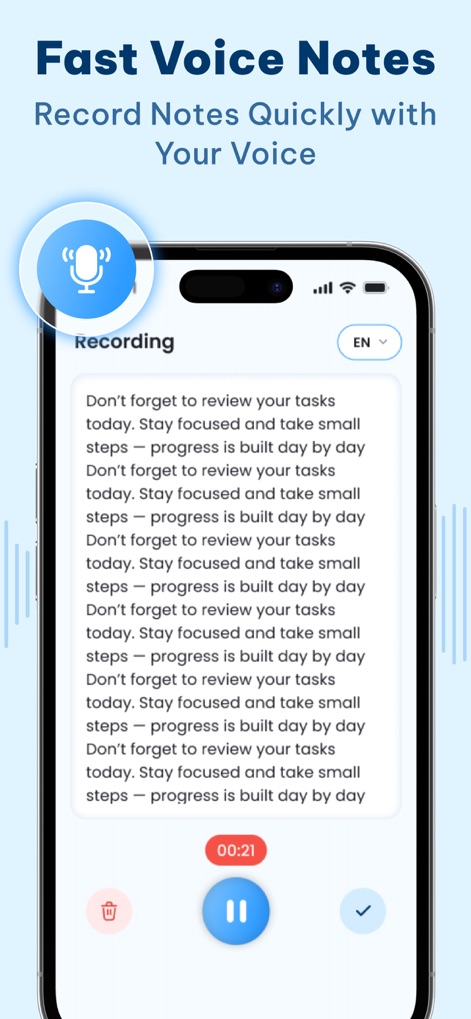 AI Voice Note Lock – App Lock - The app facilitates efficient note-taking with its live speech-to-text transcription and an intuitive recording interface for capturing thoughts on the go.