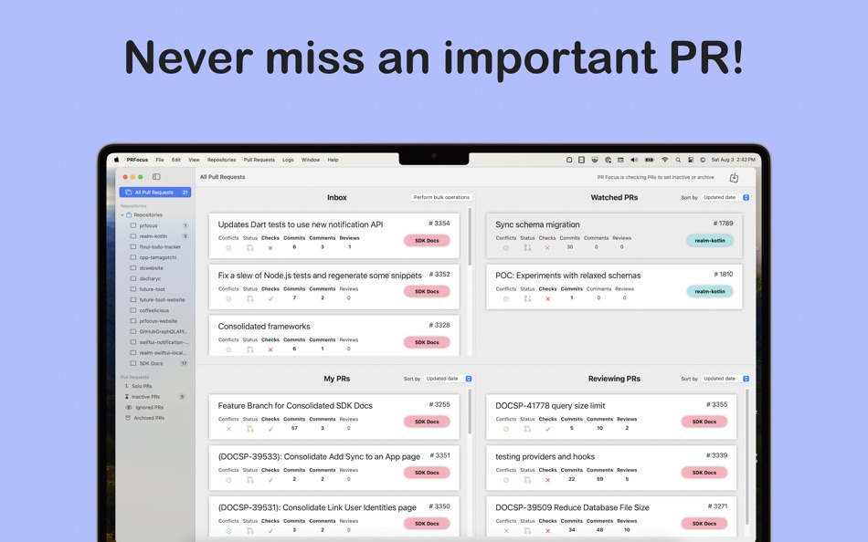 #1. PR Focus (macOS) 由: Dachary Carey
