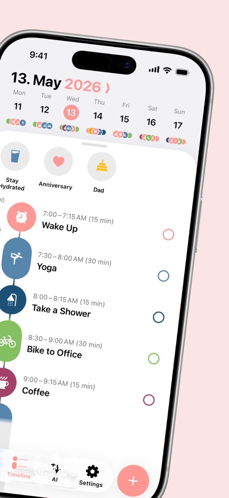 Structured: Daily Planner Todo - Visual Daily Timeline
