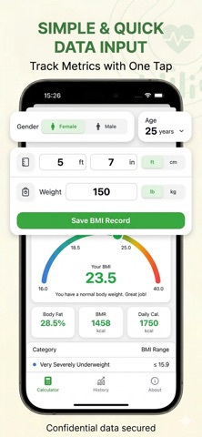 BMI Calculator - Weight Health iPhone screenshot
