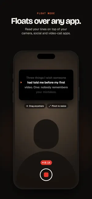 Teleprompter: Float & Record screenshot 1