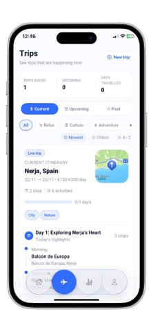Trip AI Planner Itinerary iPhone screenshot