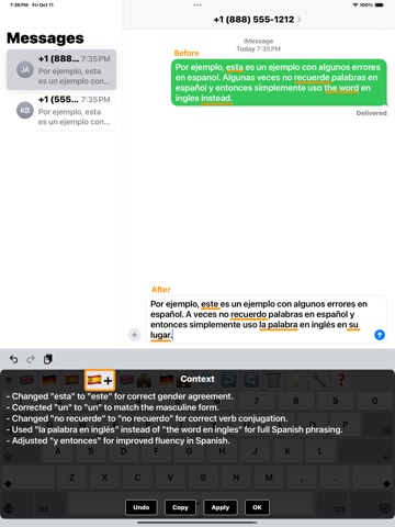 JustType AI Keyboard iPad screenshot