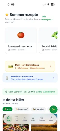 Screenshot von Mein Hof App auf dem iPhone 2