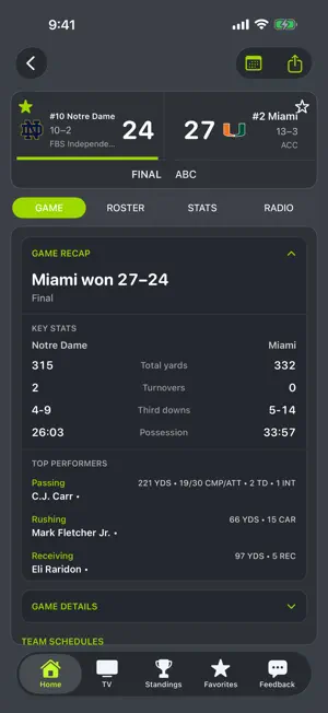 Notre Dame Football screenshot 3