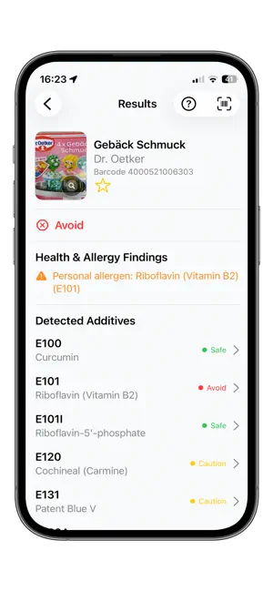 AdditiveGuard: E-Number Scan screenshot 2