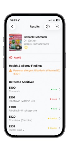 AdditiveGuard: E-Number Scan screenshot