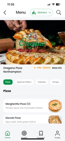 Oregano Northampton Pizza screenshot
