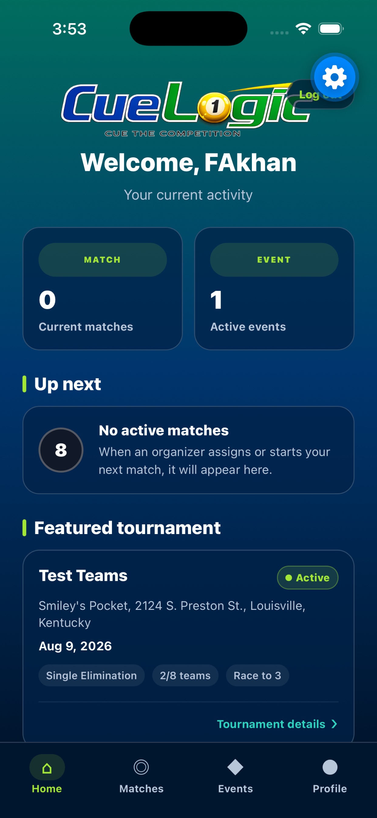 Screenshot 2 of CueLogic Scorekeeper