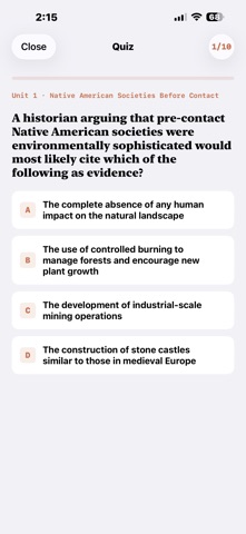 AP US History iPhone screenshot