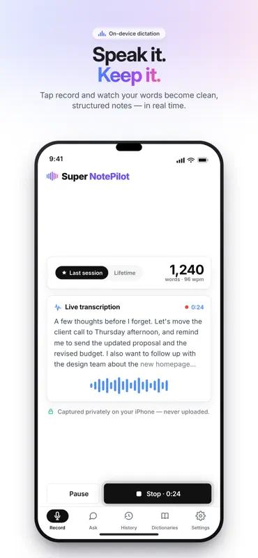 Super NotePilot – Privat AI screenshot 2 of 6