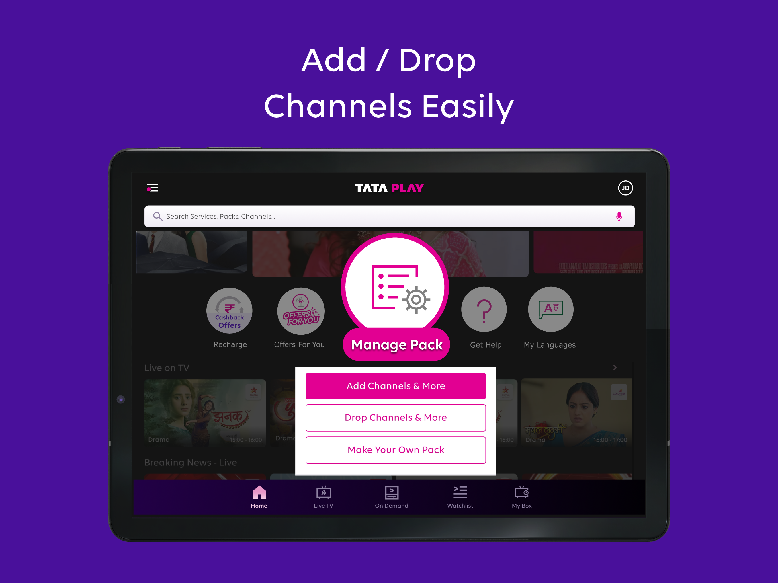 Tata Play - Live TV & DTH Pack