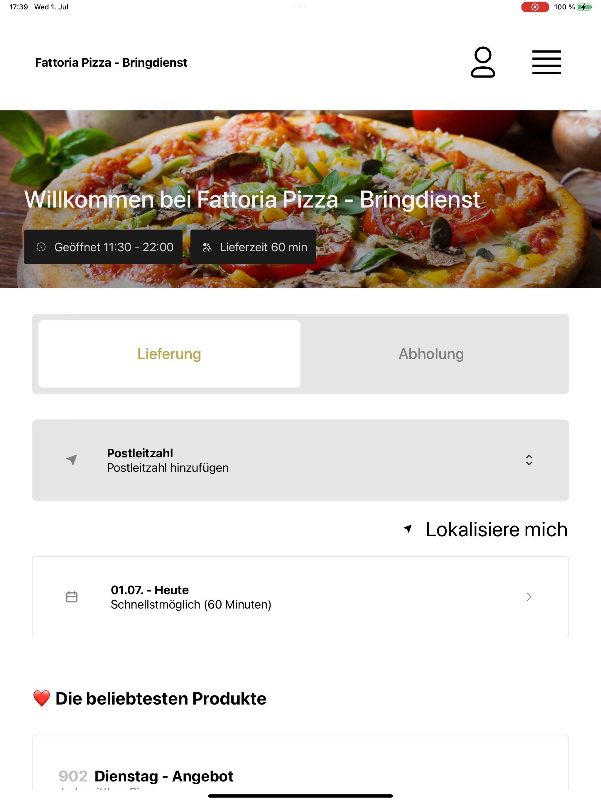 Fattoria Pizza - Bringdienst