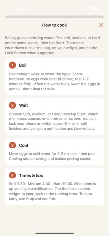 Egg Timer - Boiled Eggs app screenshot 2