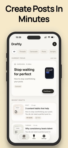Draftly: AI Caption & Posts Screenshot 1 of 6
