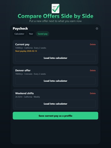 Salary Calculator: US Paycheck iPad screenshot