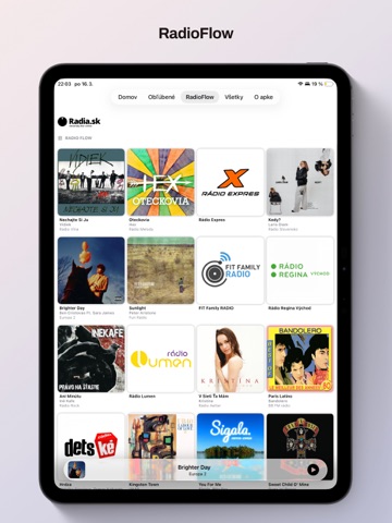 Radia.sk iPad screenshot