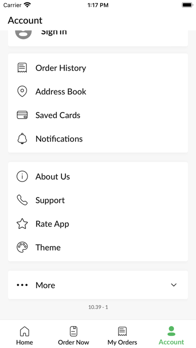 Zinga Indian Cuisine. Screenshot