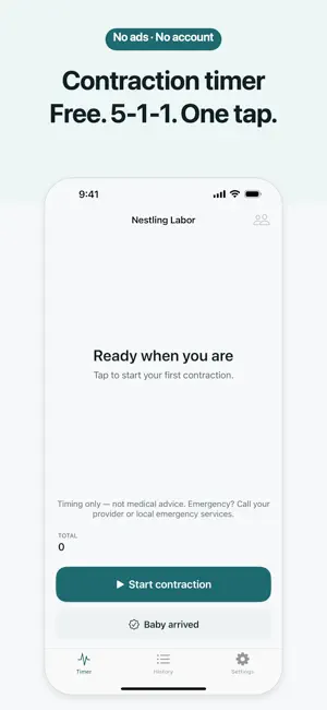 Contraction Timer by Nestling screenshot 1