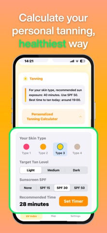 Sundex: UV Index & Sun Tanning iPhone screenshot