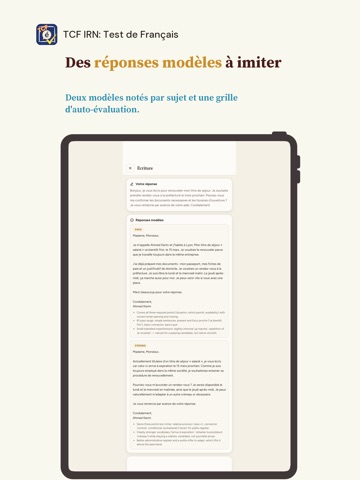TCF IRN: Test de Français iPad screenshot