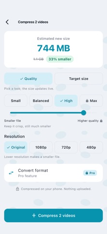 Squish: Video Compressor Screenshot 6 of 7